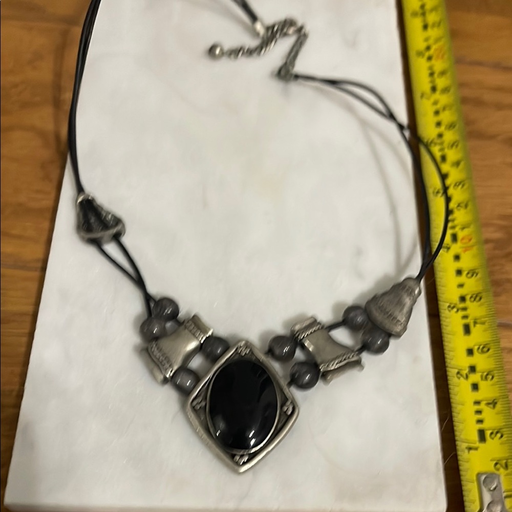 Elegant Black and Silver Necklace